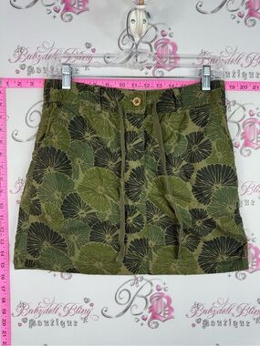 Skirt y2k cargo style Green Floral Print Mini Skirt